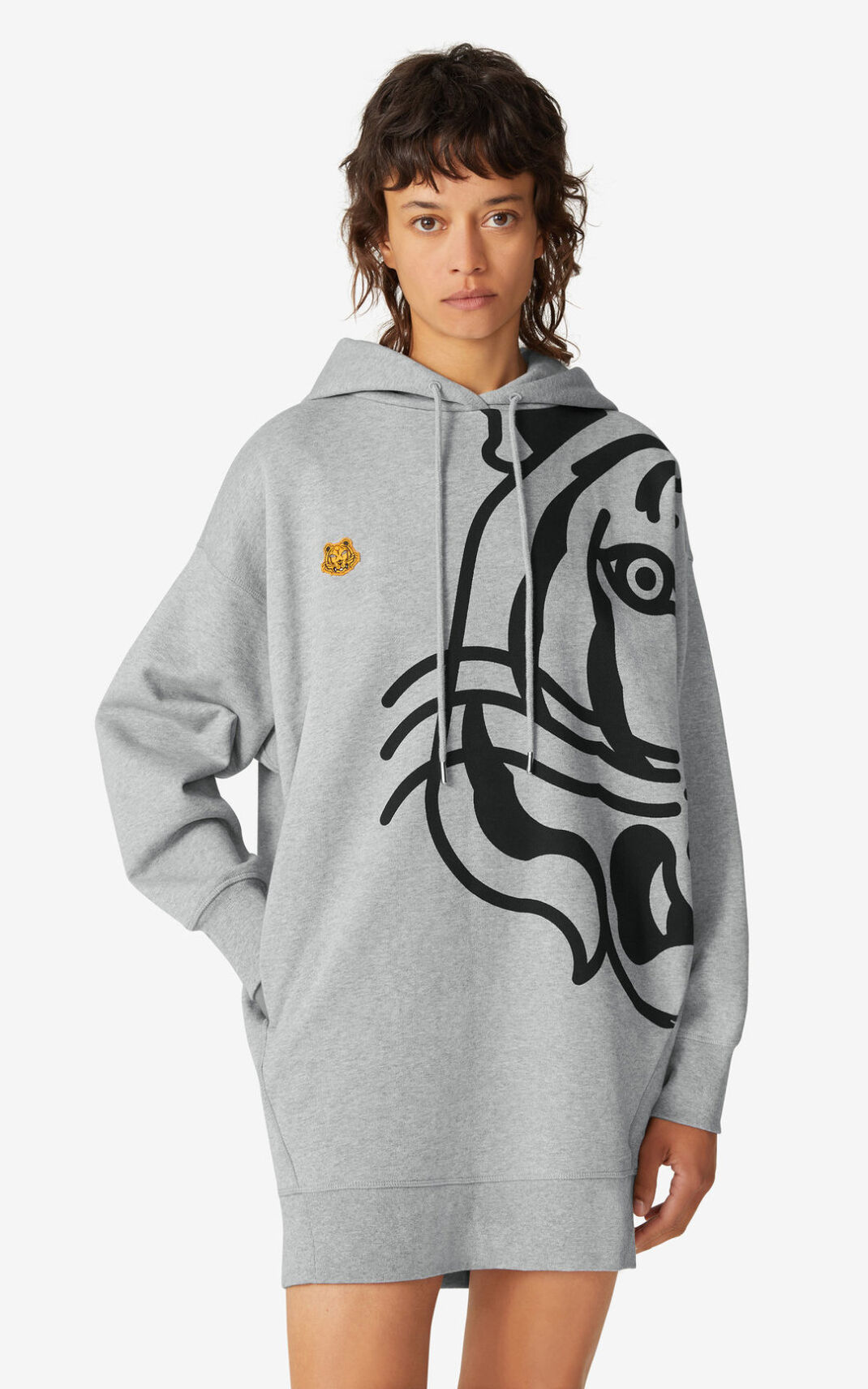 Kenzo K Tiger oversized hooded sweatshirt Ženska Obleke Siva SI-8242176